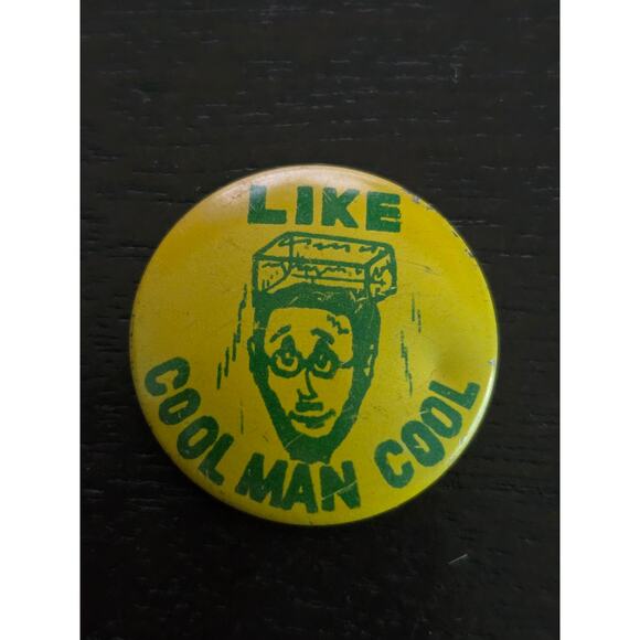 Vintage 1950s-60s "Like Cool Man Cool" 7/8" Beatnik Button Pin Pop Culture - Picture 2 of 3